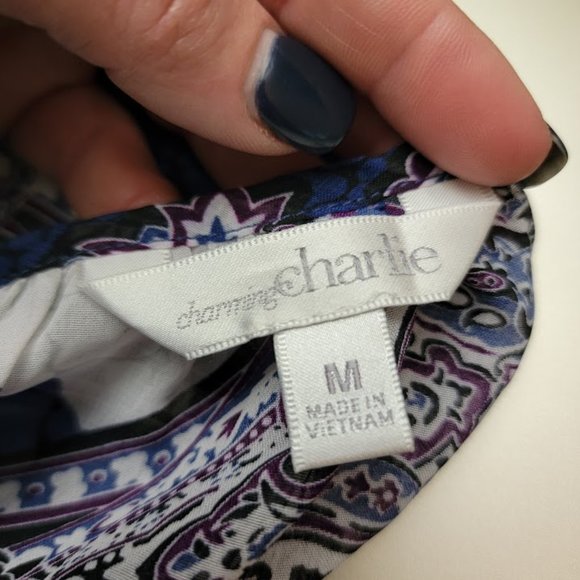 Charming Charlie Blouse Semi Sheer size Medium - Picture 6 of 6